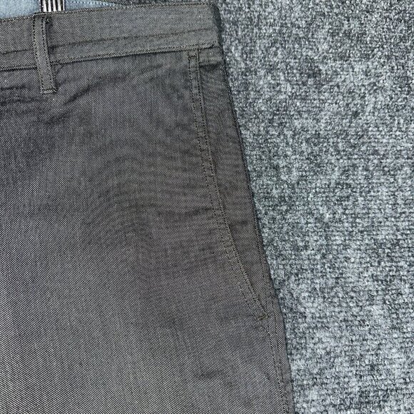 Banana Republic Pants Mens 35 Straight Fit Gray Cotton Flat Front Pockets Zip - Picture 3 of 8